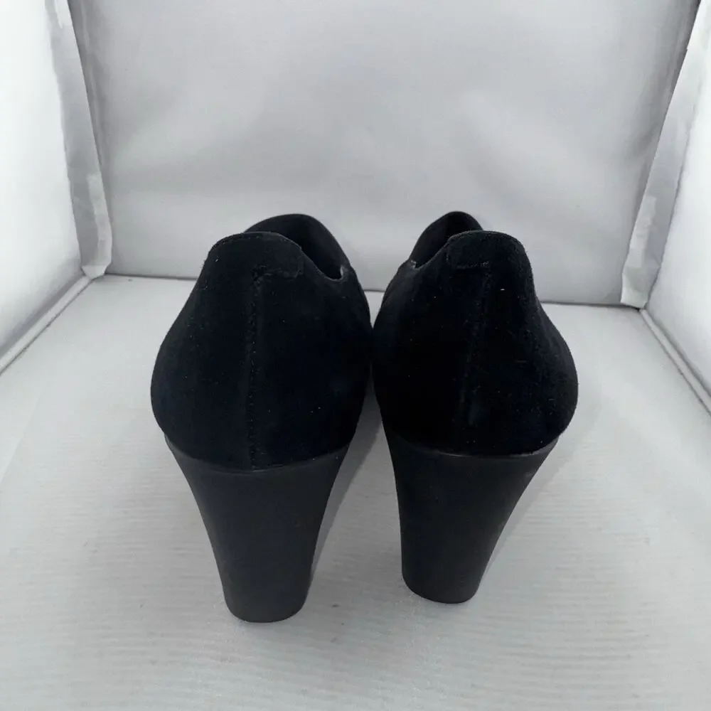 Johnston & Murphy Denise Mary Jane Black Suede Heels Size 10 Medium Comfort Work